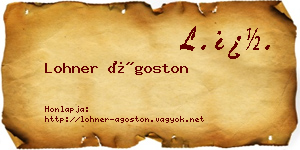 Lohner Ágoston névjegykártya